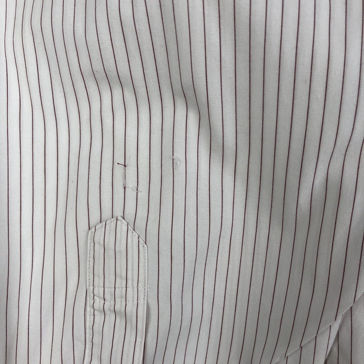 Burberry's BURBERRYS OF LONDON Wide Collar Long Sleeve Cotton Striped Shirt, Made in USA, Men's XL cotton white type Vintage Second Hand