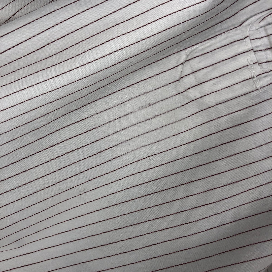 Burberry's BURBERRYS OF LONDON Wide Collar Long Sleeve Cotton Striped Shirt, Made in USA, Men's XL cotton white type Vintage Second Hand
