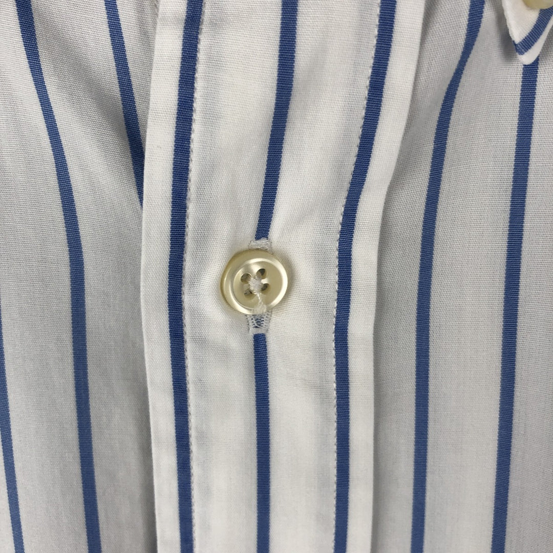 Ralph Lauren YARMOUTH Long Sleeve Button-Down Striped Shirt, Men's Size L cotton white type Vintage Second Hand