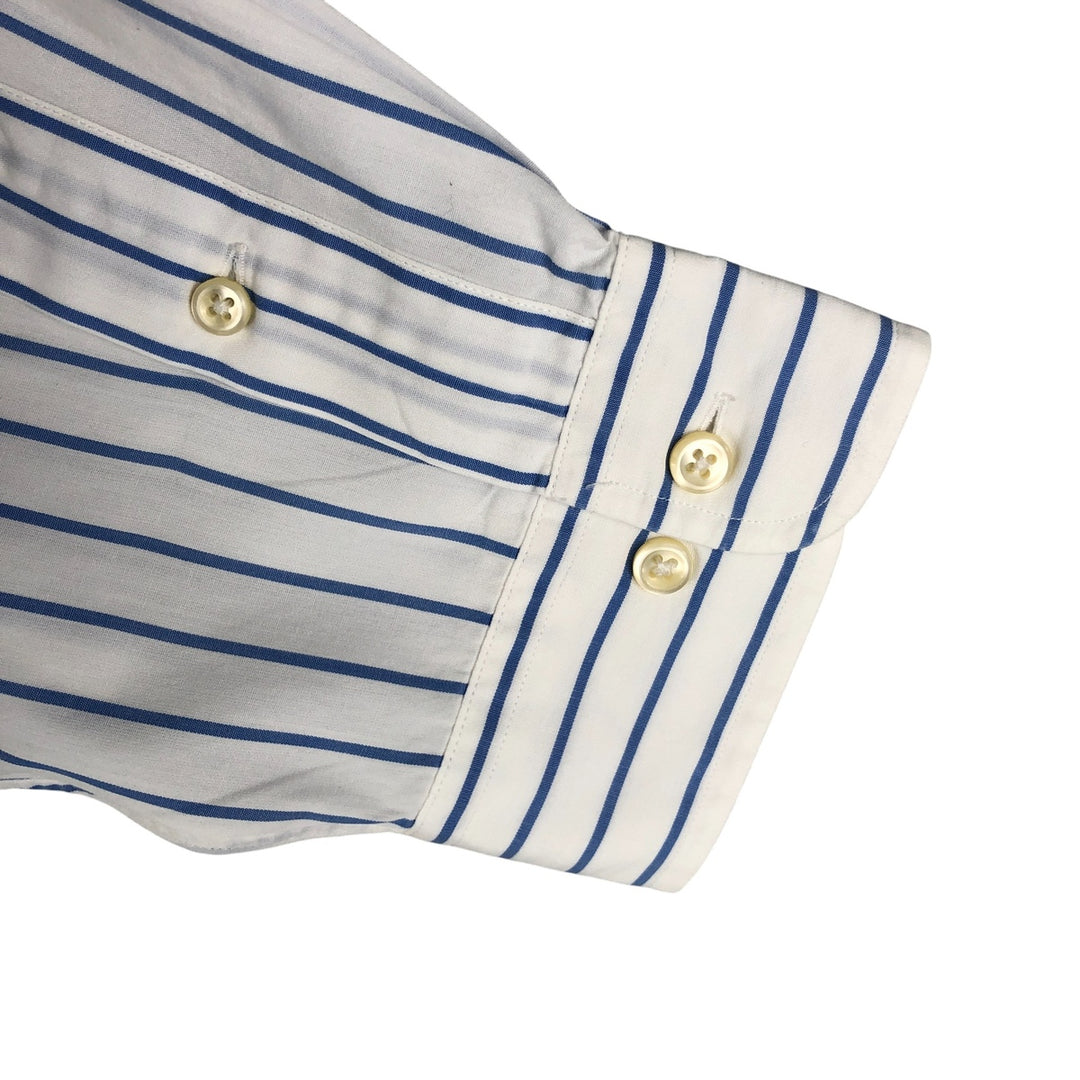 Ralph Lauren YARMOUTH Long Sleeve Button-Down Striped Shirt, Men's Size L cotton white type Vintage Second Hand