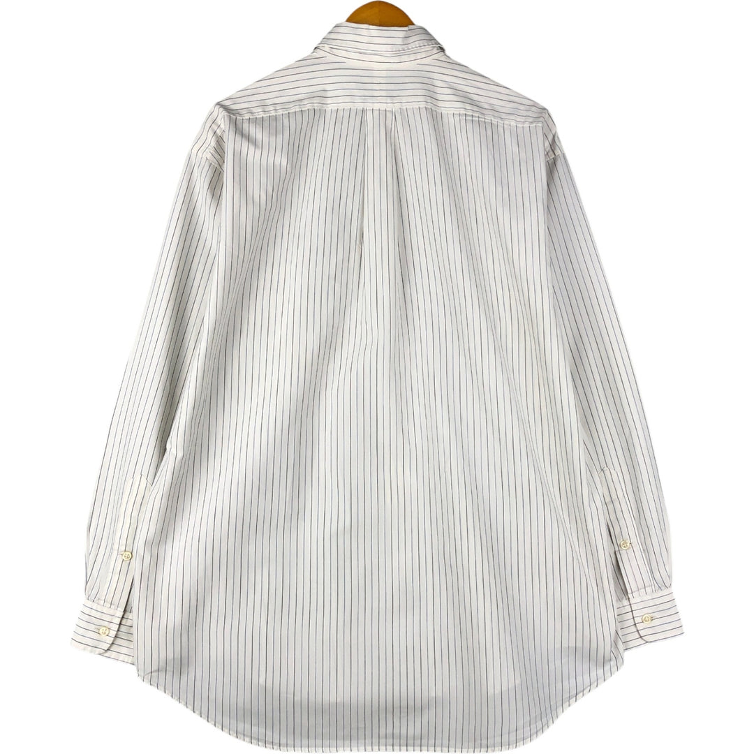 Ralph Lauren BLAKE long sleeve button-down striped shirt, men's size L cotton white type Vintage Second Hand