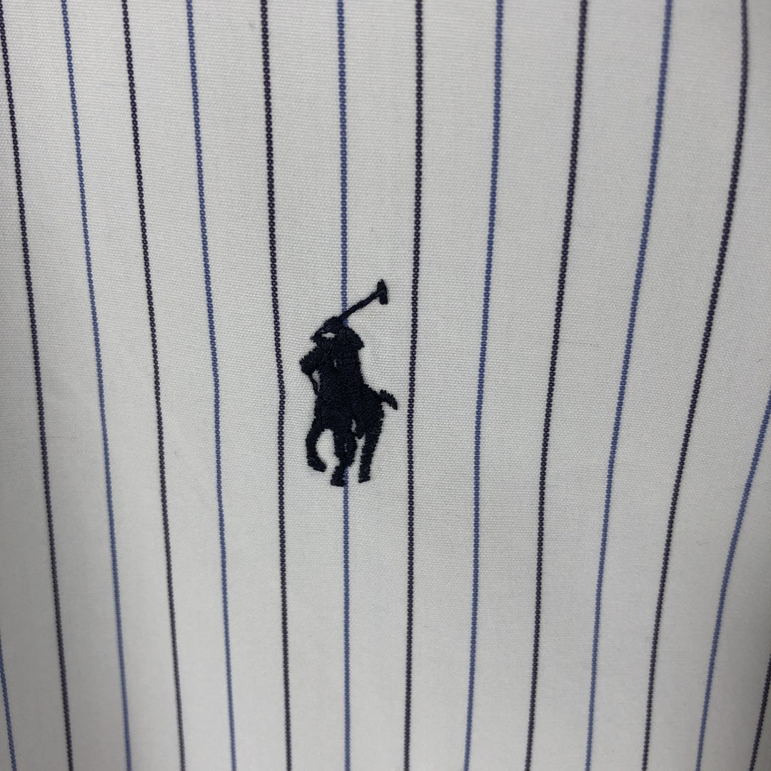 Ralph Lauren BLAKE long sleeve button-down striped shirt, men's size L cotton white type Vintage Second Hand