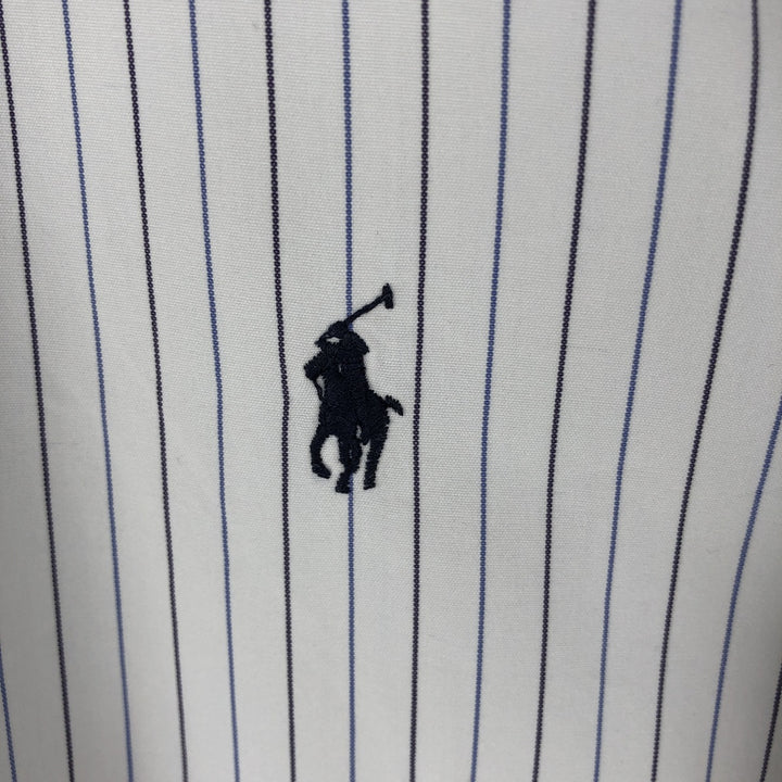 Ralph Lauren BLAKE long sleeve button-down striped shirt, men's size L cotton white type Vintage Second Hand