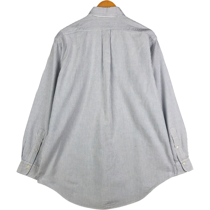 Ralph Lauren Striped Pattern Long Sleeve Button-Down Shirt, Men's Size L cotton white type Vintage Second Hand