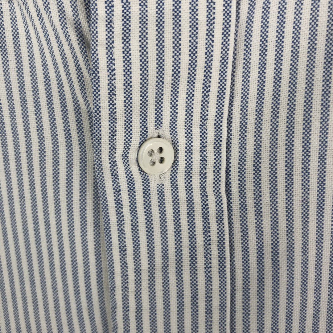 Ralph Lauren Striped Pattern Long Sleeve Button-Down Shirt, Men's Size L cotton white type Vintage Second Hand