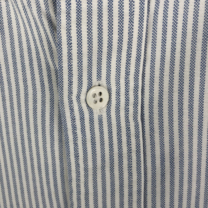 Ralph Lauren Striped Pattern Long Sleeve Button-Down Shirt, Men's Size L cotton white type Vintage Second Hand