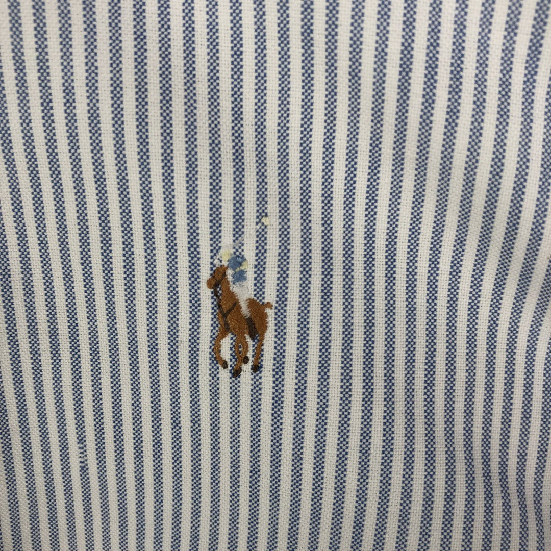 Ralph Lauren Striped Pattern Long Sleeve Button-Down Shirt, Men's Size L cotton white type Vintage Second Hand