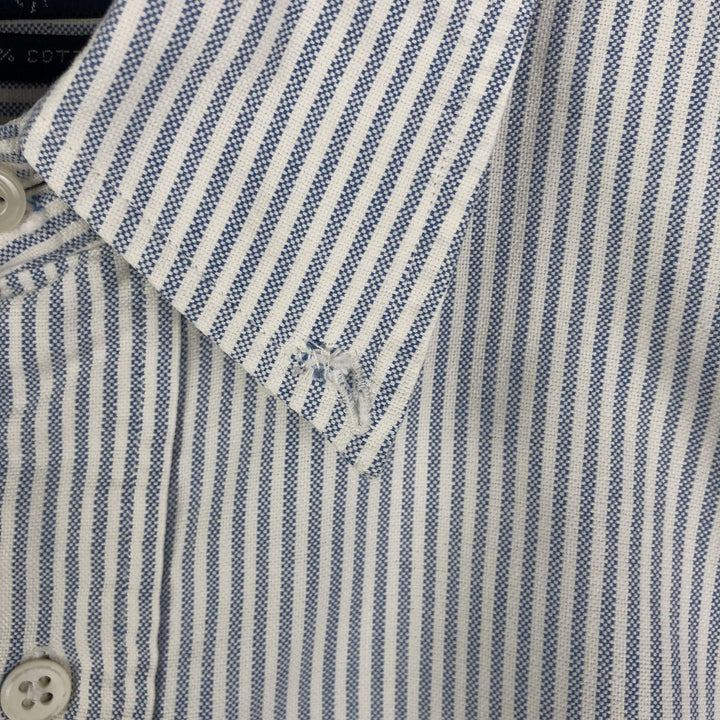 Ralph Lauren Striped Pattern Long Sleeve Button-Down Shirt, Men's Size L cotton white type Vintage Second Hand