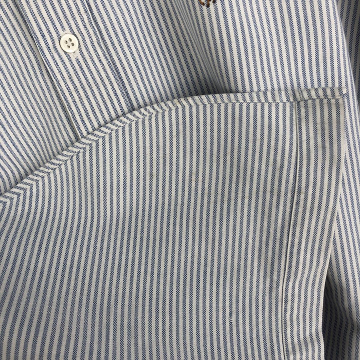 Ralph Lauren Striped Pattern Long Sleeve Button-Down Shirt, Men's Size L cotton white type Vintage Second Hand