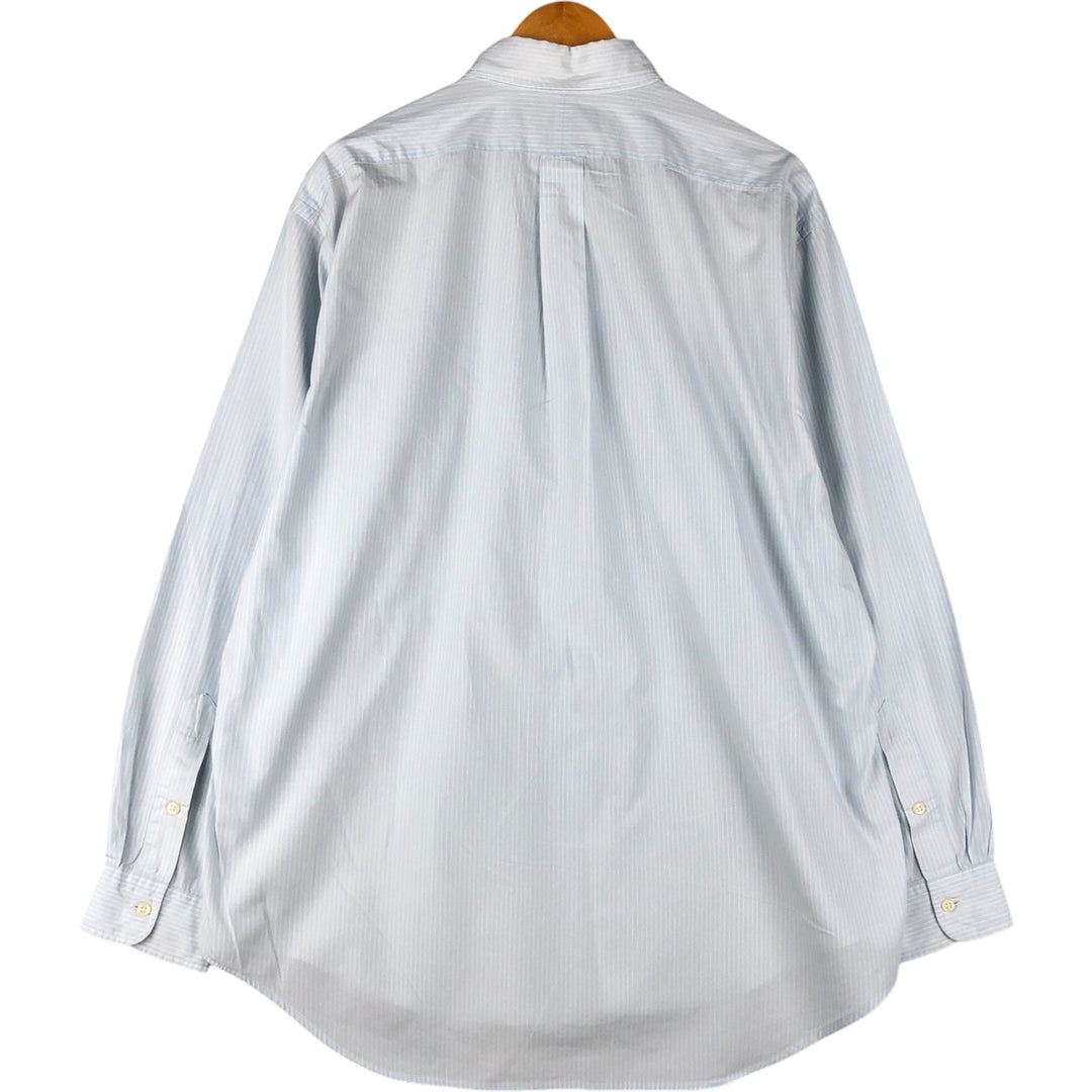 Ralph Lauren BLAIRE long sleeve button down striped shirt, men's size L cotton Blue type light blue Vintage Second Hand
