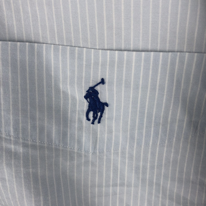 Ralph Lauren BLAIRE long sleeve button down striped shirt, men's size L cotton Blue type light blue Vintage Second Hand