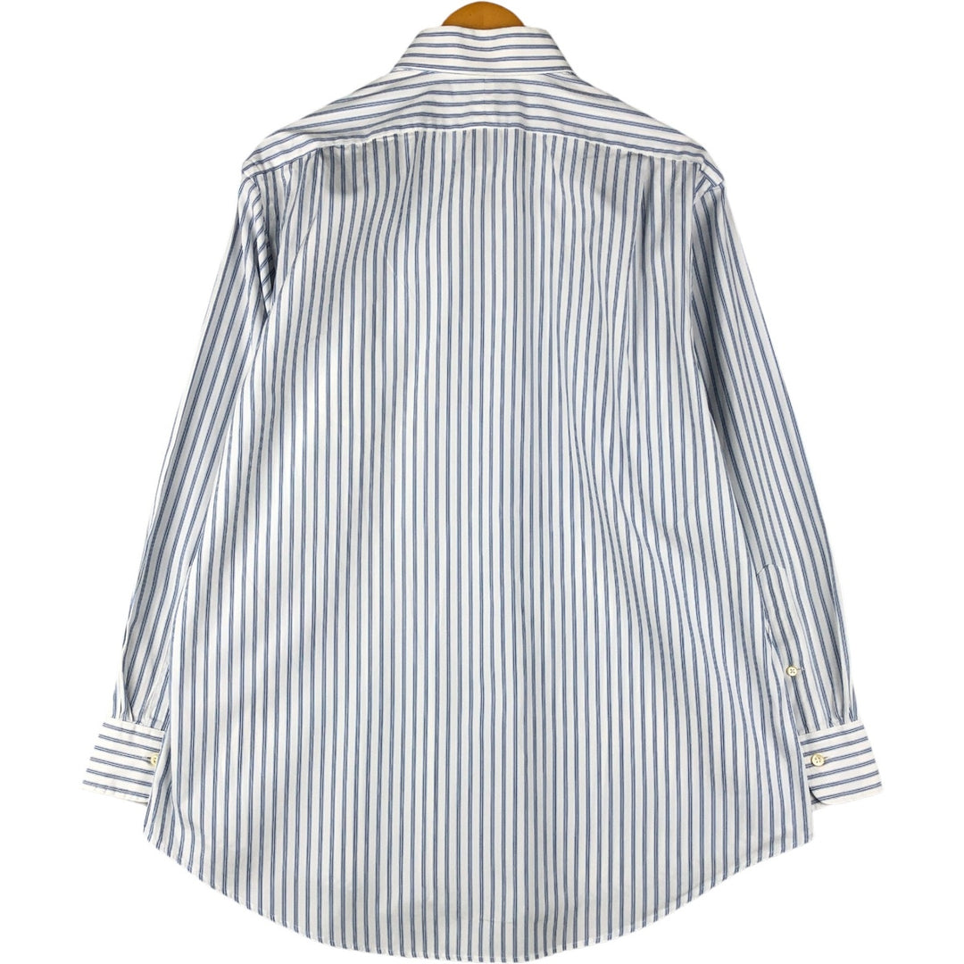 Ralph Lauren POLO by Ralph Lauren REGENY CUSTOM FIT long-sleeved button-down striped shirt, men's size XL cotton white type Vintage Second Hand