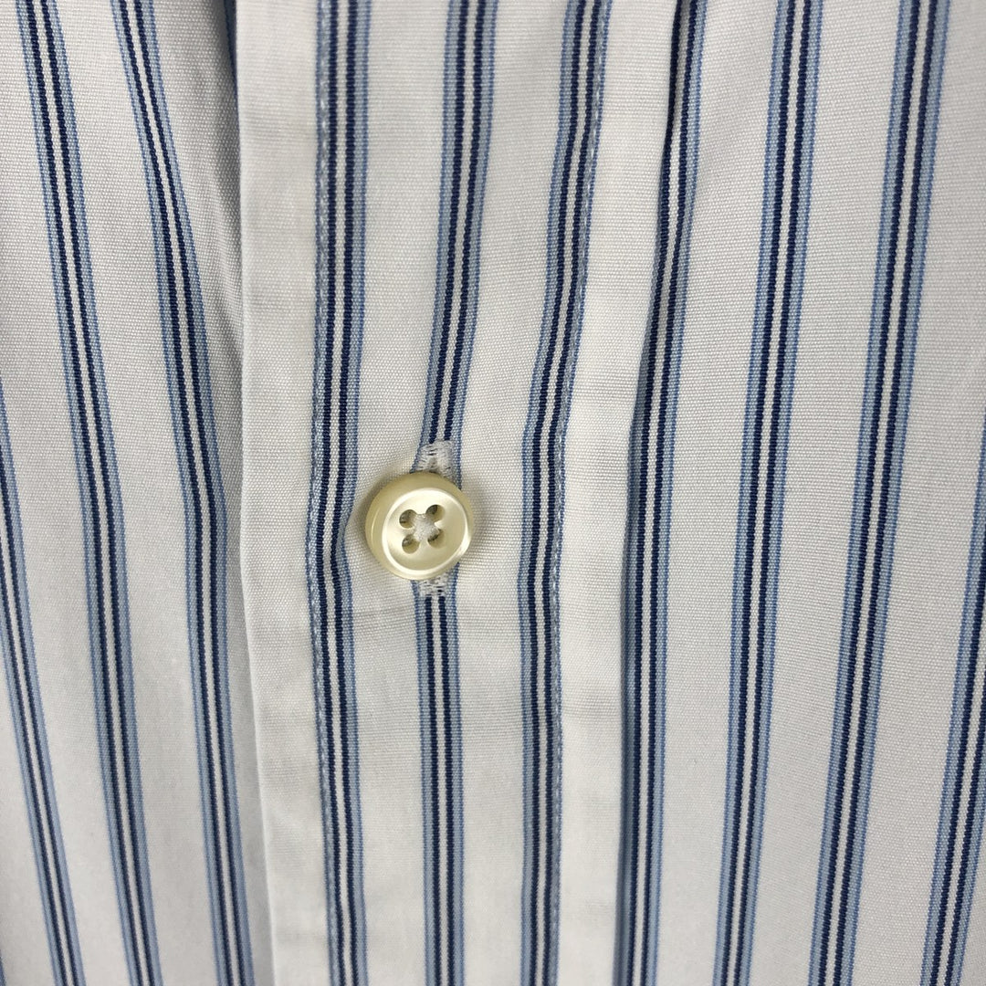 Ralph Lauren POLO by Ralph Lauren REGENY CUSTOM FIT long-sleeved button-down striped shirt, men's size XL cotton white type Vintage Second Hand