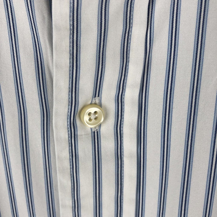 Ralph Lauren POLO by Ralph Lauren REGENY CUSTOM FIT long-sleeved button-down striped shirt, men's size XL cotton white type Vintage Second Hand