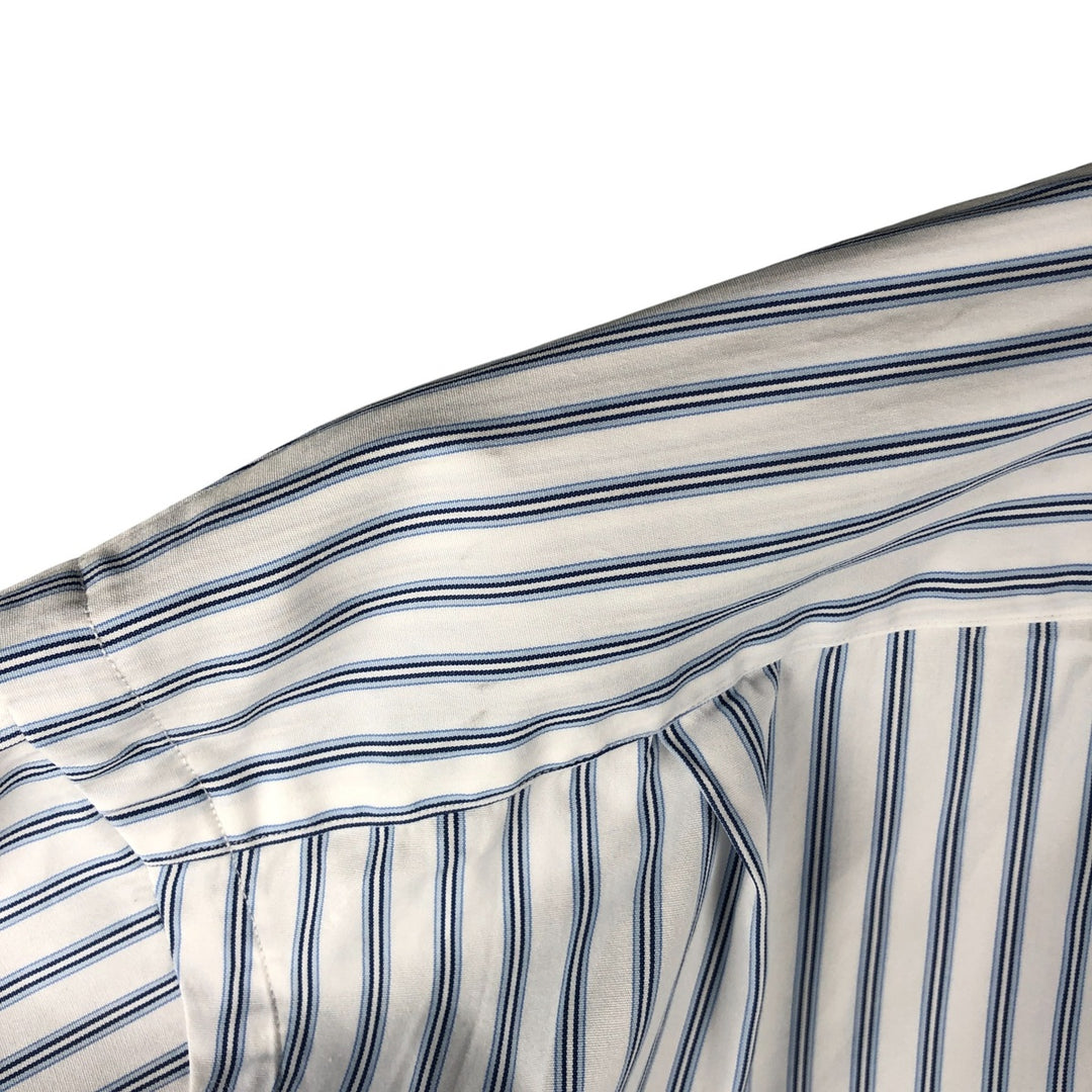 Ralph Lauren POLO by Ralph Lauren REGENY CUSTOM FIT long-sleeved button-down striped shirt, men's size XL cotton white type Vintage Second Hand