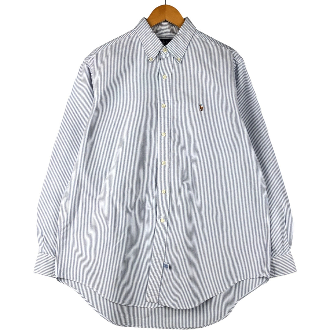 Ralph Lauren long sleeve button down striped shirt, men's XL size cotton white type Vintage Second Hand