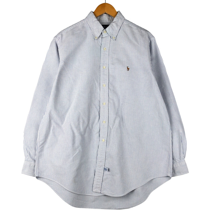 Ralph Lauren long sleeve button down striped shirt, men's XL size cotton white type Vintage Second Hand