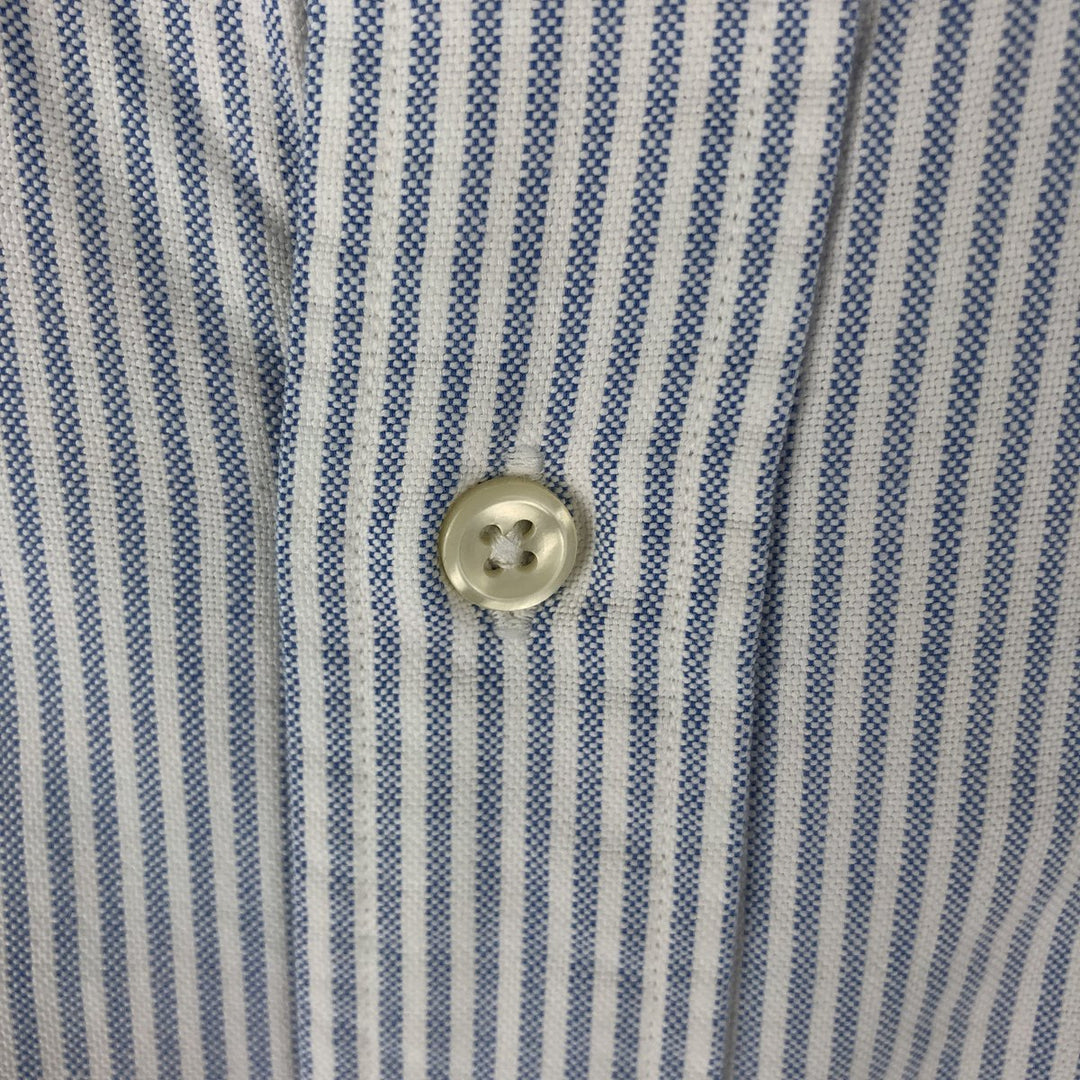 Ralph Lauren long sleeve button down striped shirt, men's XL size cotton white type Vintage Second Hand