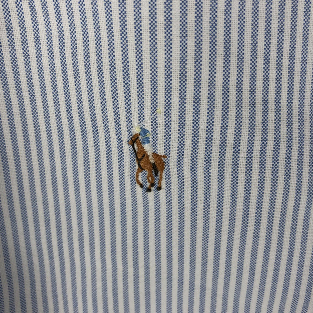 Ralph Lauren long sleeve button down striped shirt, men's XL size cotton white type Vintage Second Hand