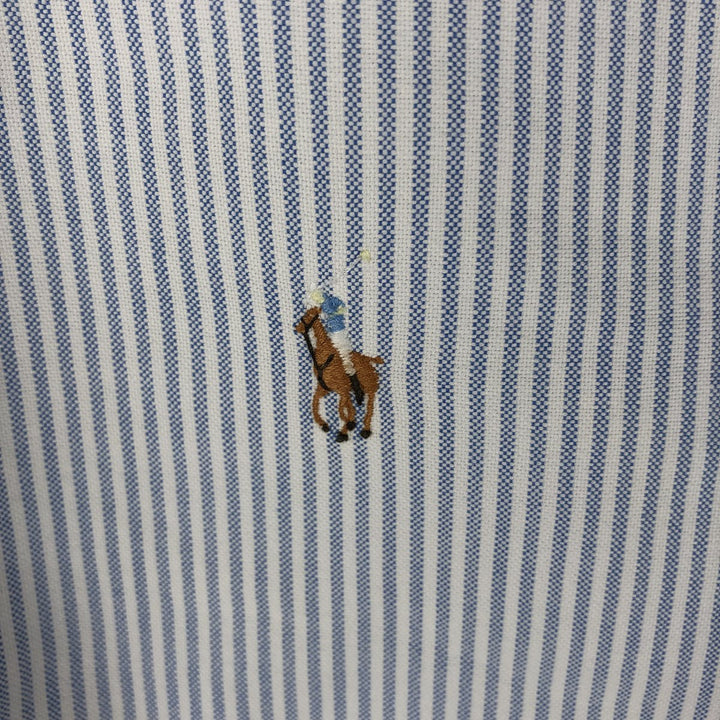 Ralph Lauren long sleeve button down striped shirt, men's XL size cotton white type Vintage Second Hand