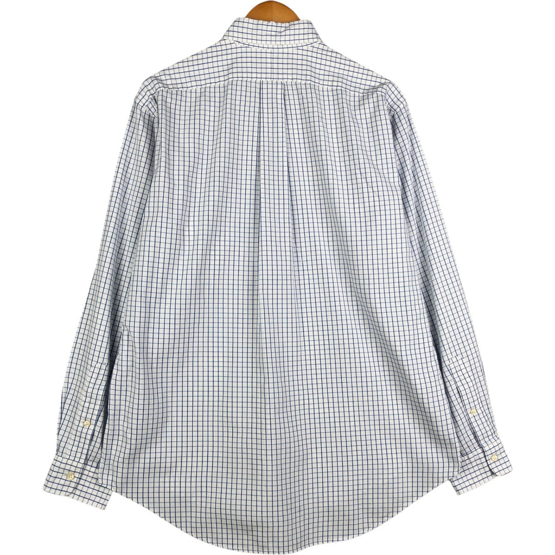 Ralph Lauren YARMOUTH Long Sleeve Button-Down Check Shirt, Men's Size M cotton white type Vintage Second Hand
