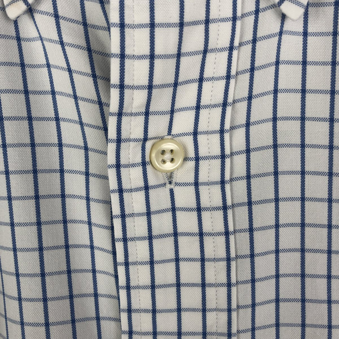 Ralph Lauren YARMOUTH Long Sleeve Button-Down Check Shirt, Men's Size M cotton white type Vintage Second Hand
