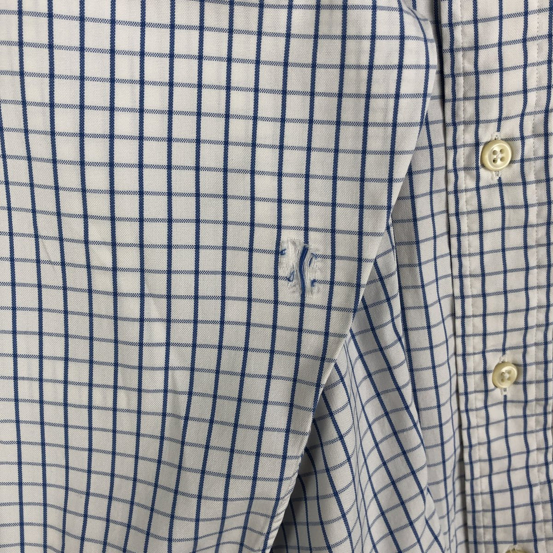 Ralph Lauren YARMOUTH Long Sleeve Button-Down Check Shirt, Men's Size M cotton white type Vintage Second Hand