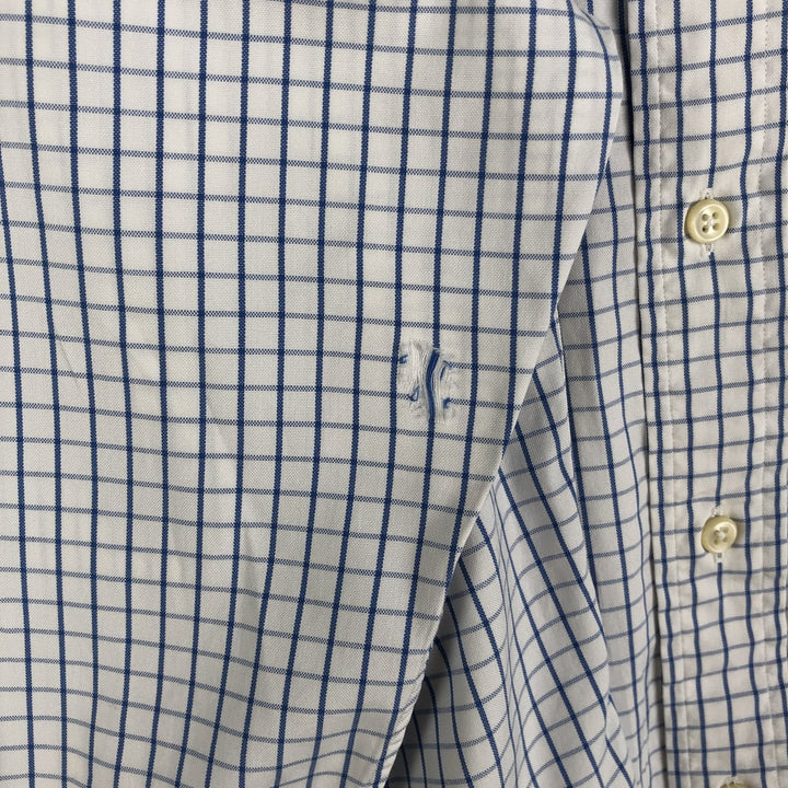 Ralph Lauren YARMOUTH Long Sleeve Button-Down Check Shirt, Men's Size M cotton white type Vintage Second Hand