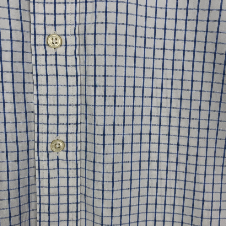 Ralph Lauren YARMOUTH Long Sleeve Button-Down Check Shirt, Men's Size M cotton white type Vintage Second Hand