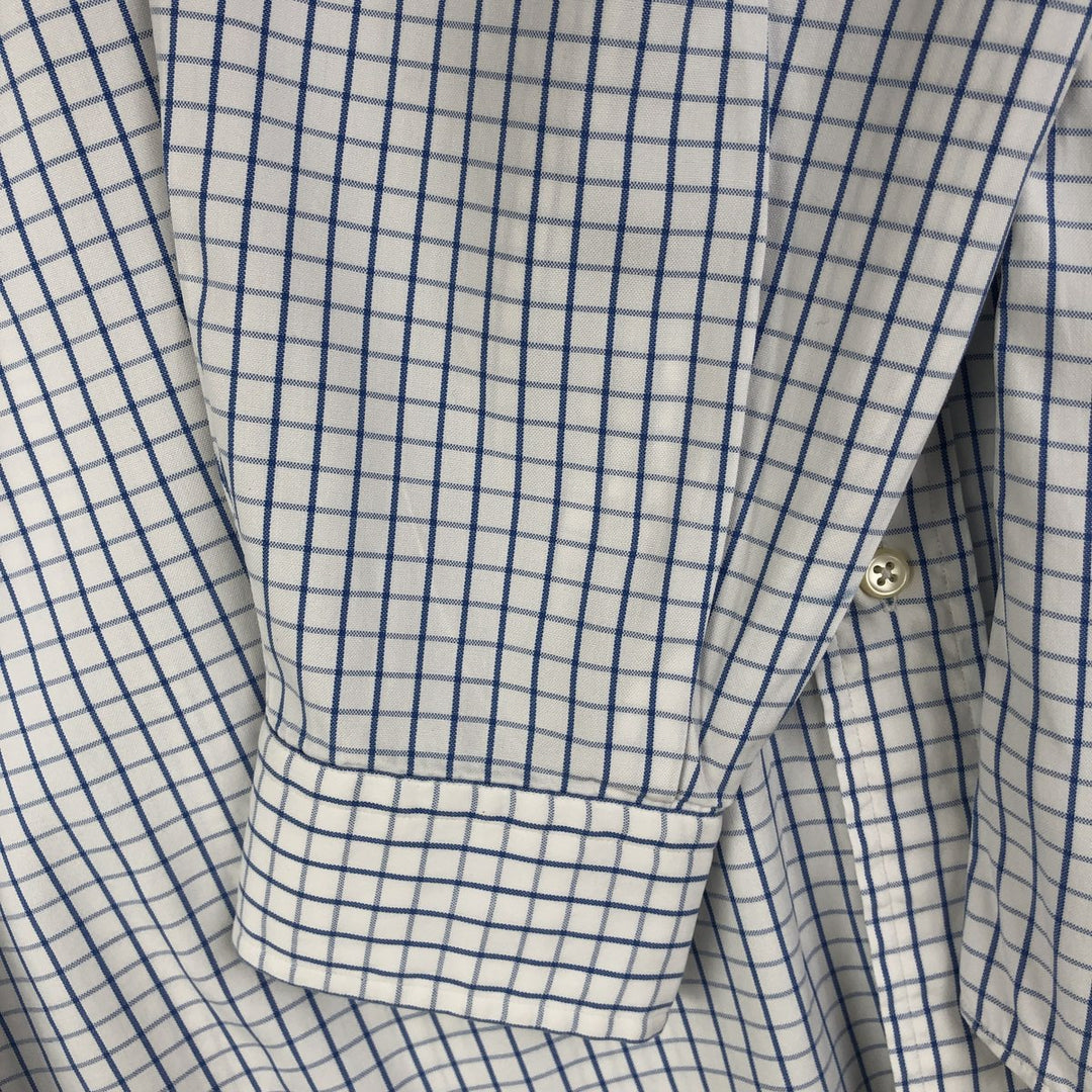 Ralph Lauren YARMOUTH Long Sleeve Button-Down Check Shirt, Men's Size M cotton white type Vintage Second Hand