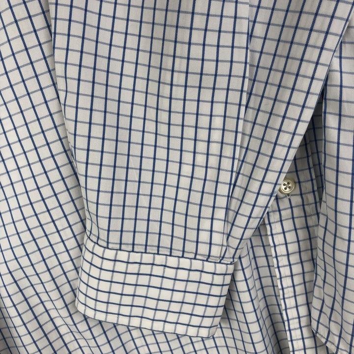 Ralph Lauren YARMOUTH Long Sleeve Button-Down Check Shirt, Men's Size M cotton white type Vintage Second Hand