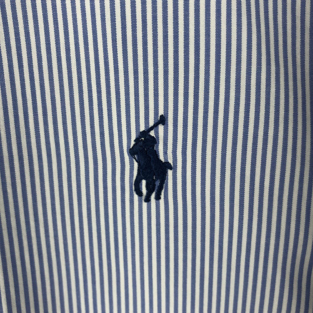 Ralph Lauren CUSTOM FIT long sleeve button down striped shirt men's XL size cotton white type Vintage Second Hand