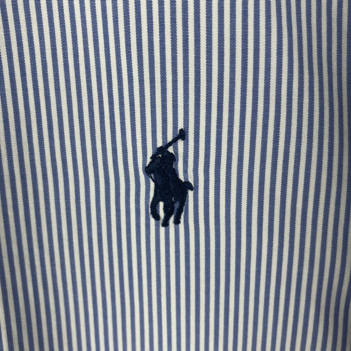 Ralph Lauren CUSTOM FIT long sleeve button down striped shirt men's XL size cotton white type Vintage Second Hand
