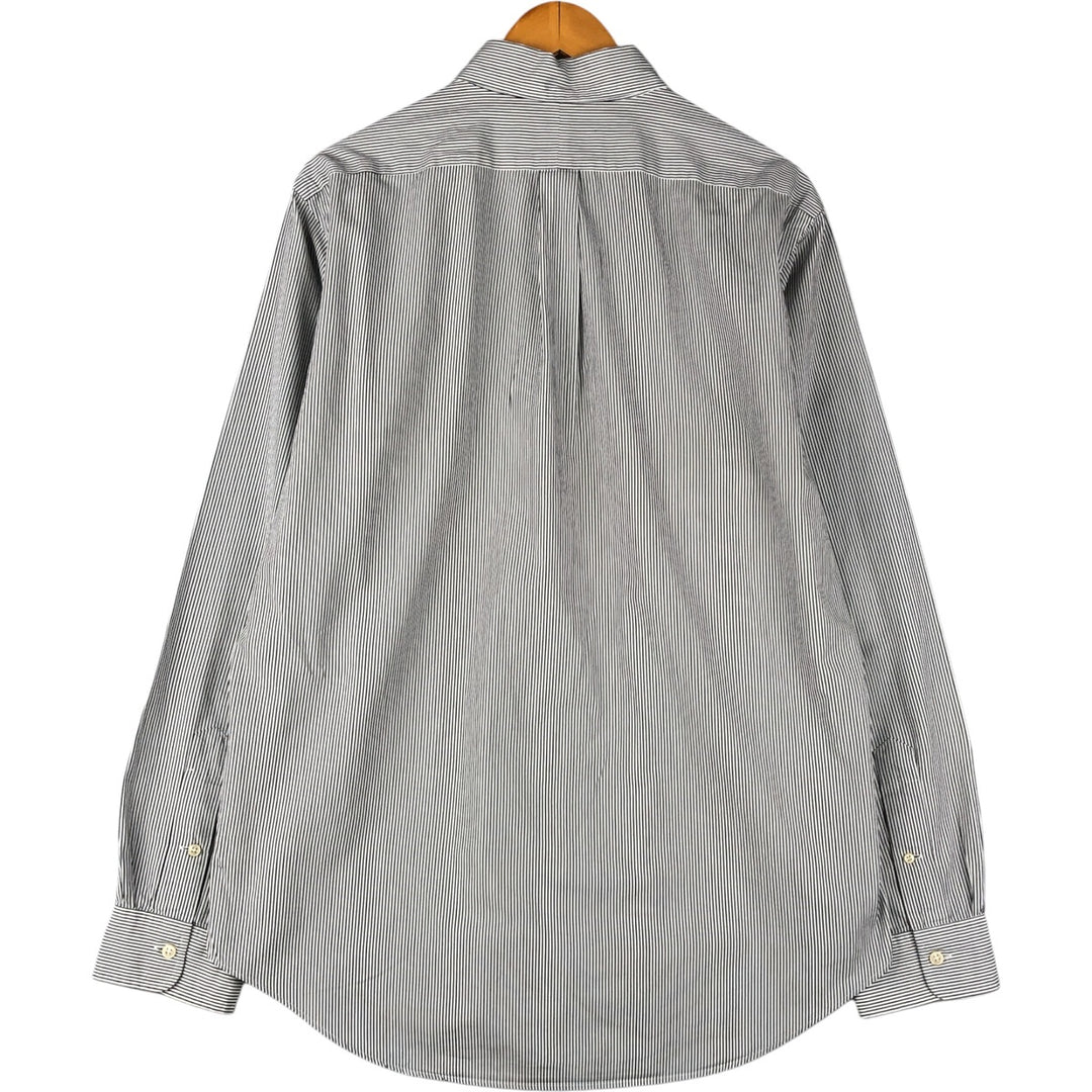 Ralph Lauren long sleeve button down striped shirt, men's size L cotton white type Vintage Second Hand