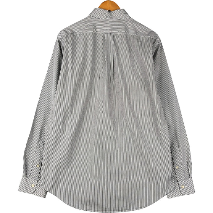 Ralph Lauren long sleeve button down striped shirt, men's size L cotton white type Vintage Second Hand