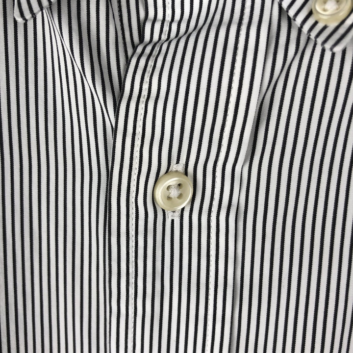 Ralph Lauren long sleeve button down striped shirt, men's size L cotton white type Vintage Second Hand