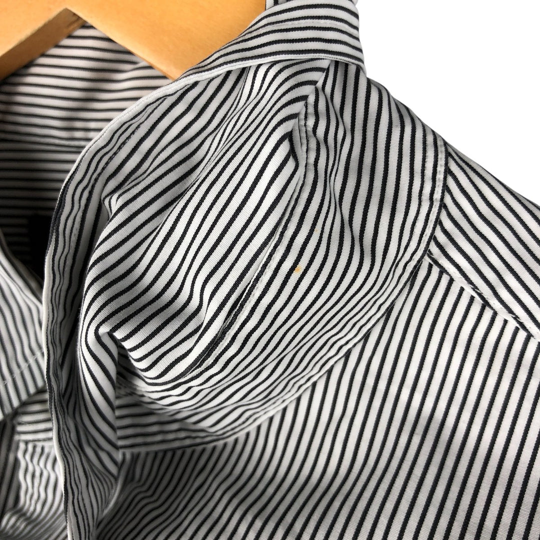 Ralph Lauren long sleeve button down striped shirt, men's size L cotton white type Vintage Second Hand