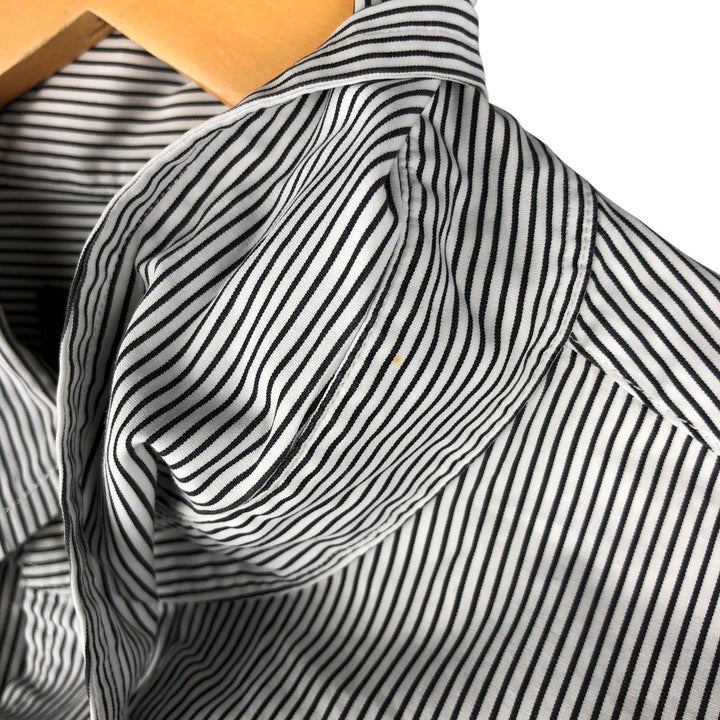Ralph Lauren long sleeve button down striped shirt, men's size L cotton white type Vintage Second Hand