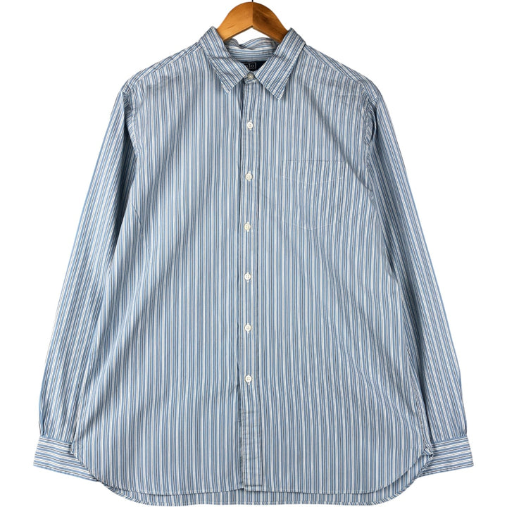 Ralph Lauren POLO by Ralph Lauren Multi-Stripe Long Sleeve Cotton Striped Shirt, Men's Size L cotton Blue type light blue Vintage Second Hand