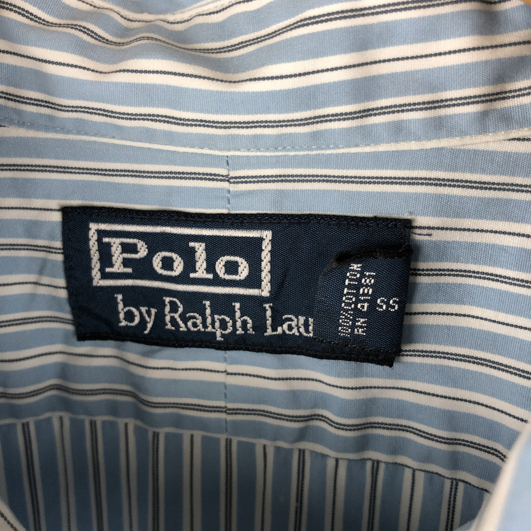 Ralph Lauren POLO by Ralph Lauren Multi-Stripe Long Sleeve Cotton Striped Shirt, Men's Size L cotton Blue type light blue Vintage Second Hand