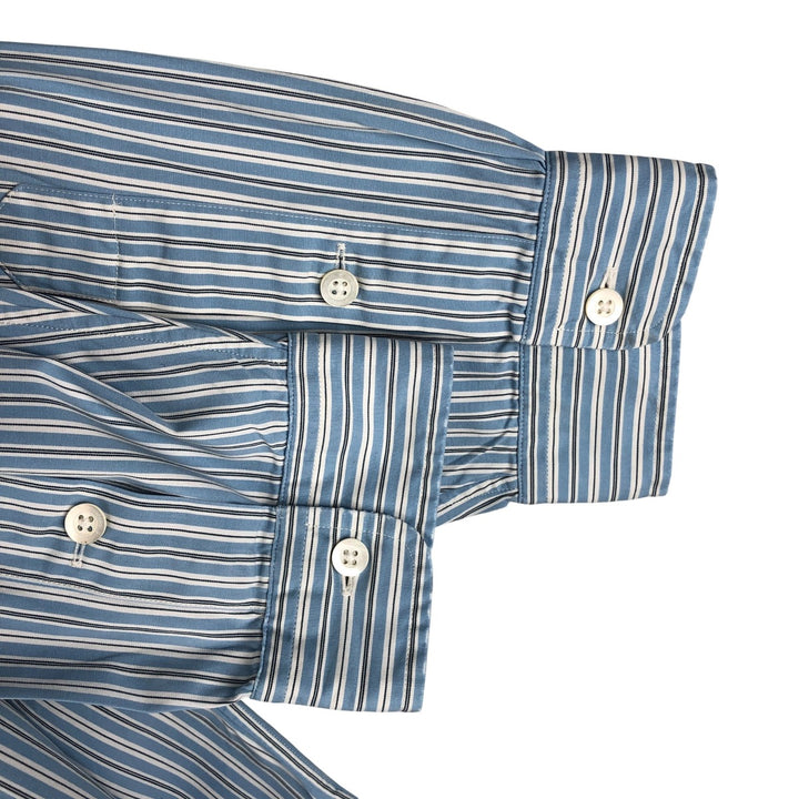 Ralph Lauren POLO by Ralph Lauren Multi-Stripe Long Sleeve Cotton Striped Shirt, Men's Size L cotton Blue type light blue Vintage Second Hand
