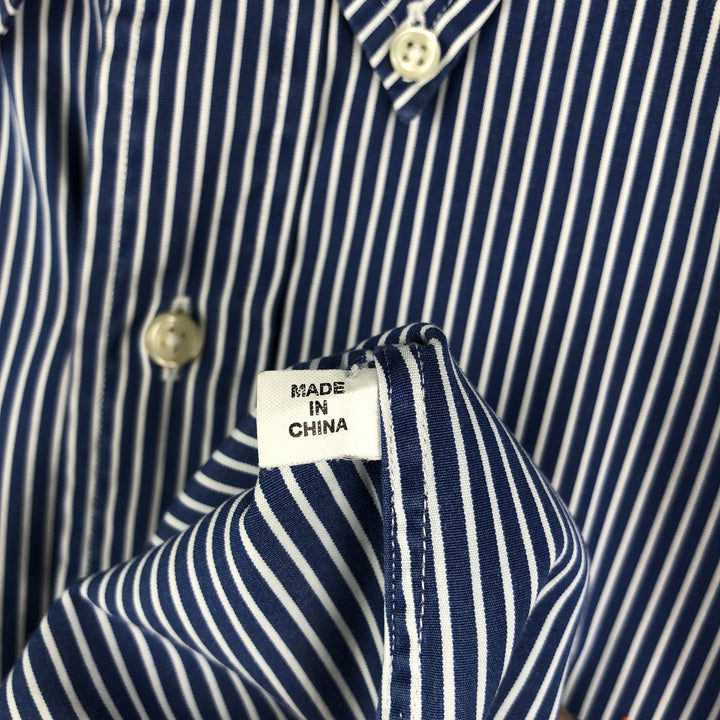 Ralph Lauren CUSTOM FIT long sleeve button down striped shirt men's size M cotton navy blue type Vintage Second Hand