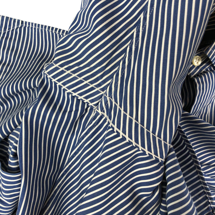 Ralph Lauren CUSTOM FIT long sleeve button down striped shirt men's size M cotton navy blue type Vintage Second Hand