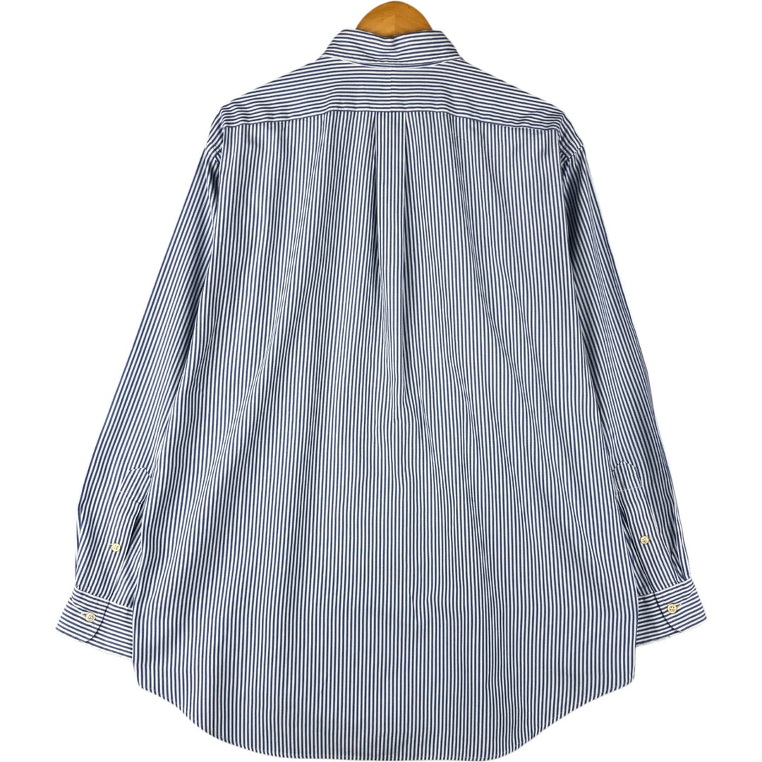 Ralph Lauren YARMOUTH Long Sleeve Button-Down Striped Shirt, Men's Size L cotton Blue type light blue Vintage Second Hand