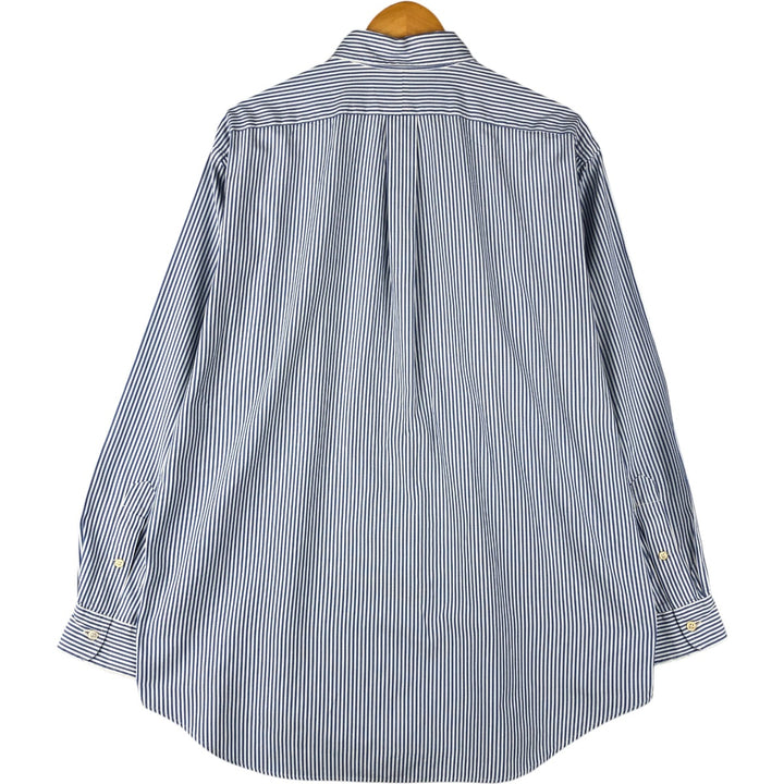 Ralph Lauren YARMOUTH Long Sleeve Button-Down Striped Shirt, Men's Size L cotton Blue type light blue Vintage Second Hand