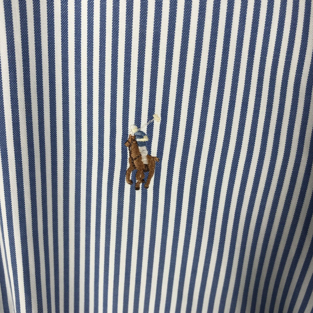 Ralph Lauren YARMOUTH Long Sleeve Button-Down Striped Shirt, Men's Size L cotton Blue type light blue Vintage Second Hand