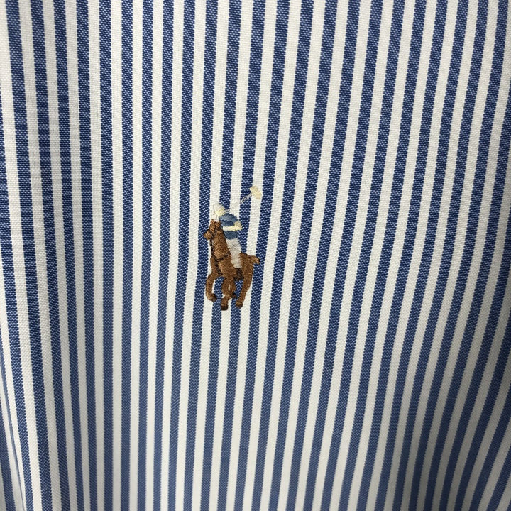 Ralph Lauren YARMOUTH Long Sleeve Button-Down Striped Shirt, Men's Size L cotton Blue type light blue Vintage Second Hand