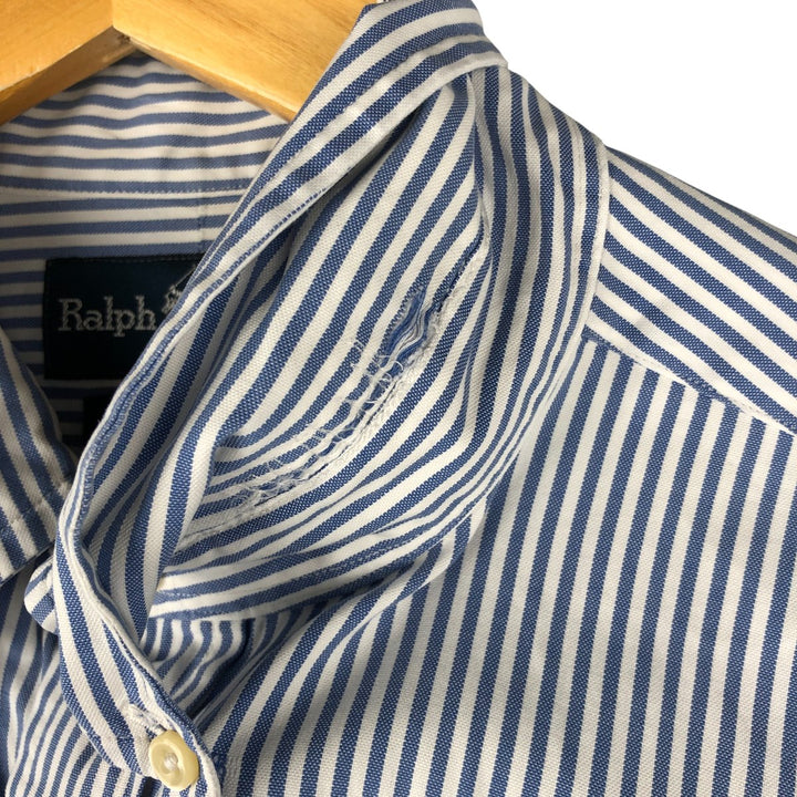 Ralph Lauren YARMOUTH Long Sleeve Button-Down Striped Shirt, Men's Size L cotton Blue type light blue Vintage Second Hand