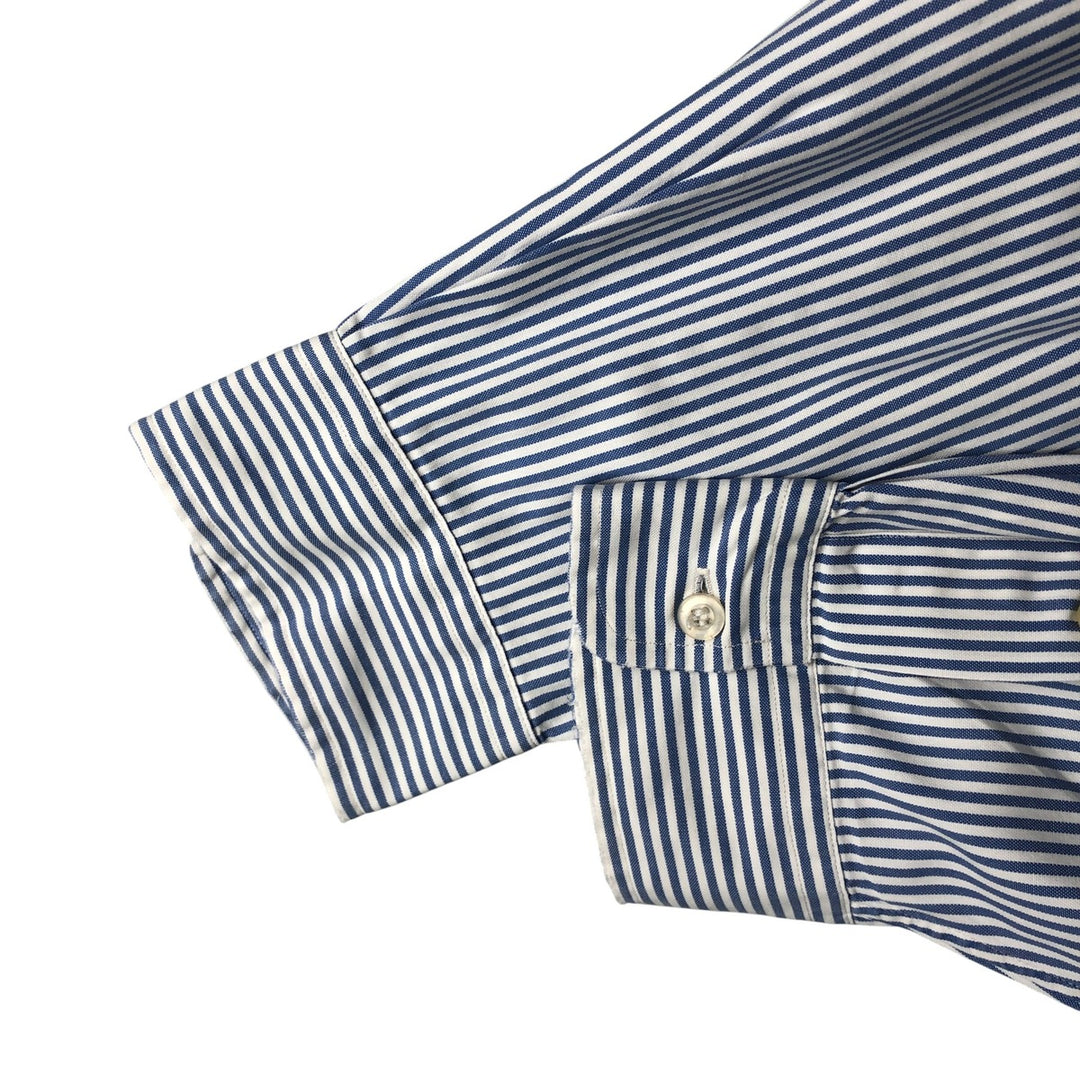 Ralph Lauren YARMOUTH Long Sleeve Button-Down Striped Shirt, Men's Size L cotton Blue type light blue Vintage Second Hand