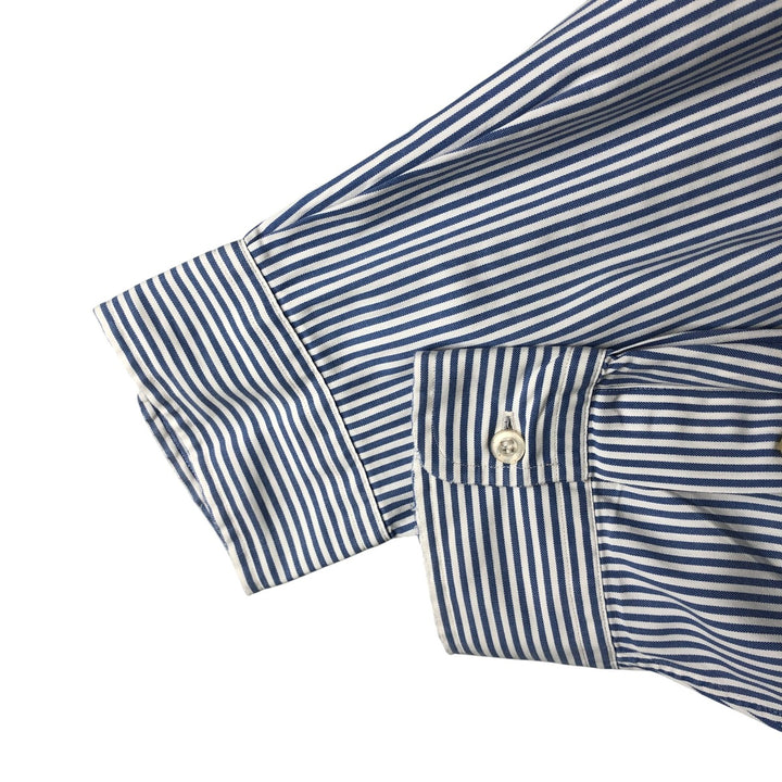 Ralph Lauren YARMOUTH Long Sleeve Button-Down Striped Shirt, Men's Size L cotton Blue type light blue Vintage Second Hand